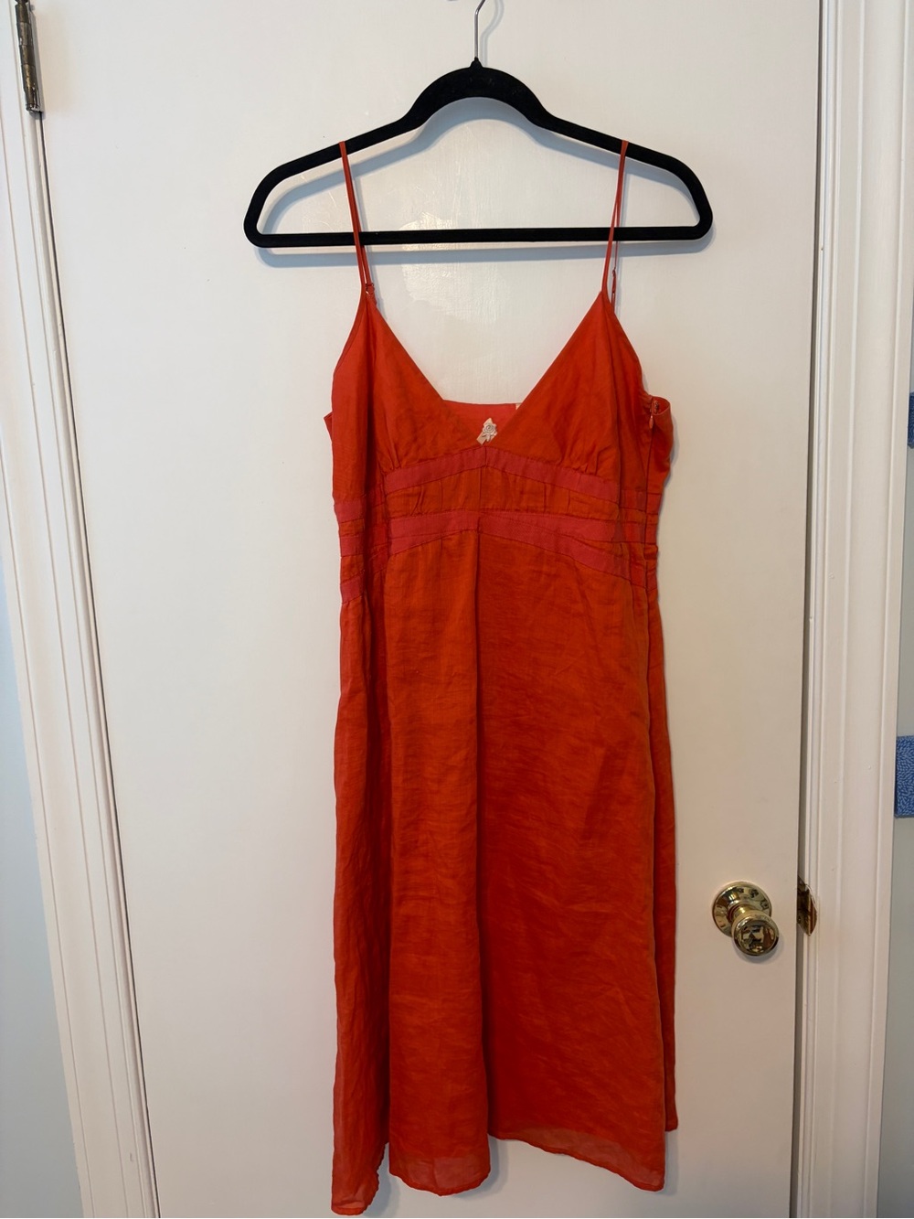 Red Spaghetti Strap Midi Dress